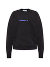 Logo Print Cotton Sweatshirt Black - STONE ISLAND - BALAAN 1