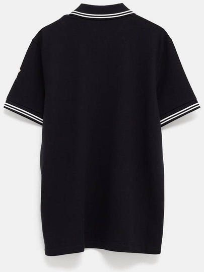 Striped Trim Cotton Piquet Polo Shirt - MONCLER - BALAAN 2