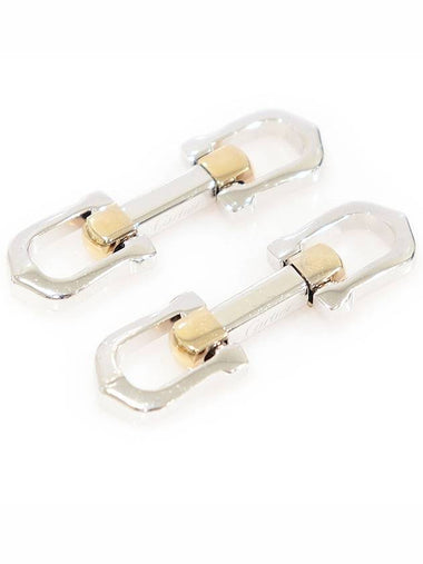 925 SILVER PINK GOLD ELONGATED C CUFF LINKS - CARTIER - BALAAN 1