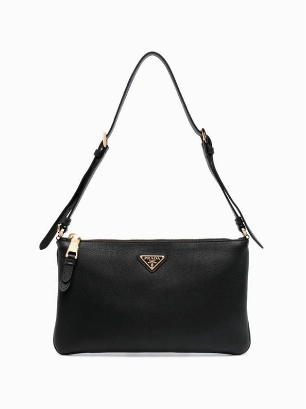 Leather Pouch Bag Black - PRADA - BALAAN 2