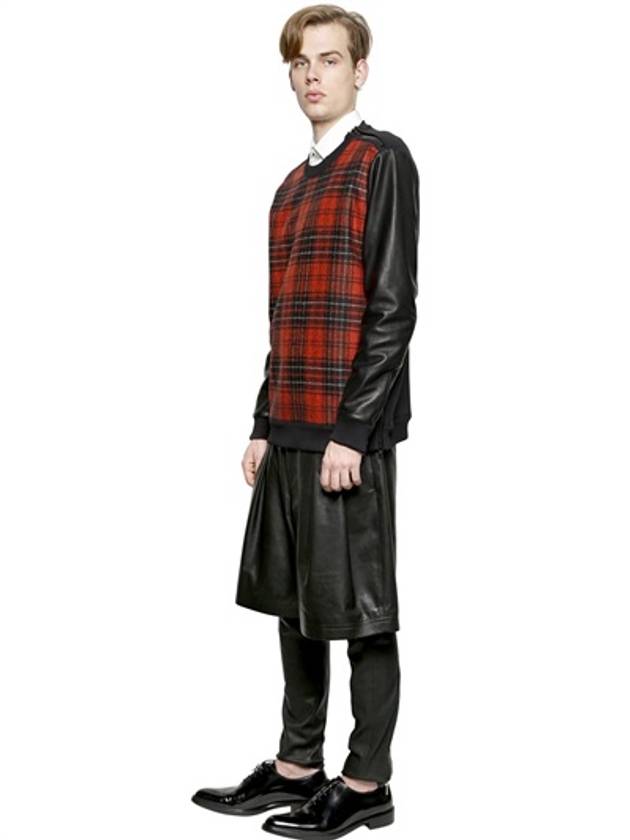 Tartan wool and leather sweatshirt - GIVENCHY - BALAAN 5