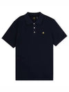 Men's Logo Patch Short Sleeve Polo Shirt Navy - MOOSE KNUCKLES - BALAAN 2