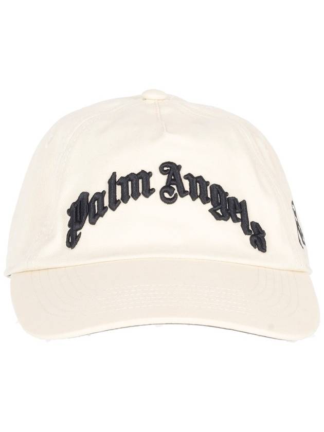 CURVED LOGO CAP OFF WHITE - BLACK - PALM ANGELS - BALAAN 1