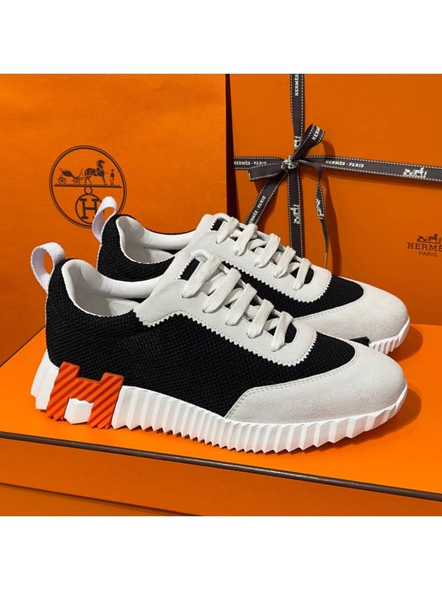 Bouncing Mesh Low Top Sneakers Noir Blanc - HERMES - BALAAN 2