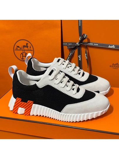 Bouncing Mesh Low Top Sneakers Noir Blanc - HERMES - BALAAN 2