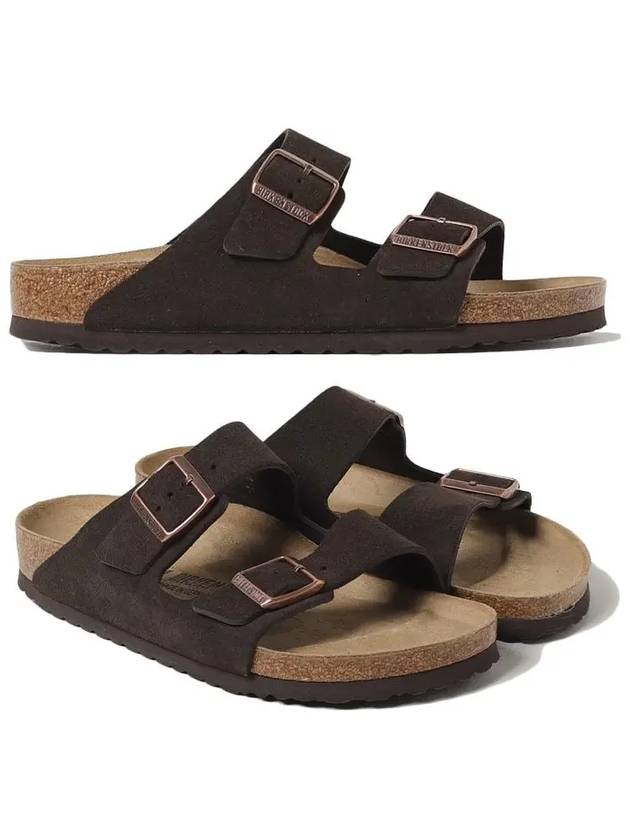 Arizona Suede Slider Slippers Dark Brown - BIRKENSTOCK - BALAAN 2