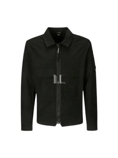 Organic Gabardine Over Long Sleeve Shirt Black - CP COMPANY - BALAAN 2