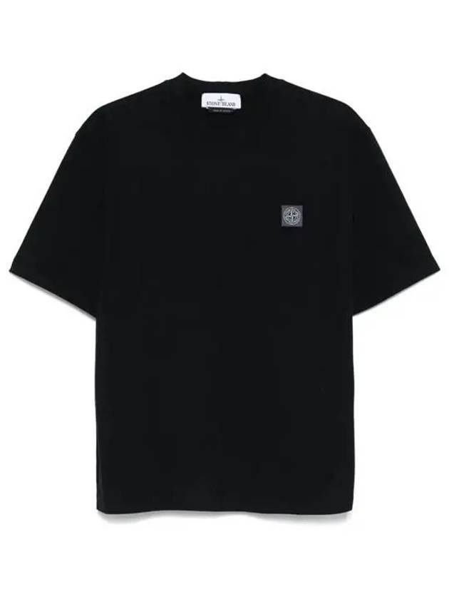 Combed Organic Cotton Jersey Short Sleeve T-Shirt Black - STONE ISLAND - BALAAN 2