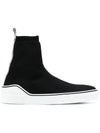 Back Logo Band V Knit Mid High Top Sneakers Black - GIVENCHY - BALAAN 3