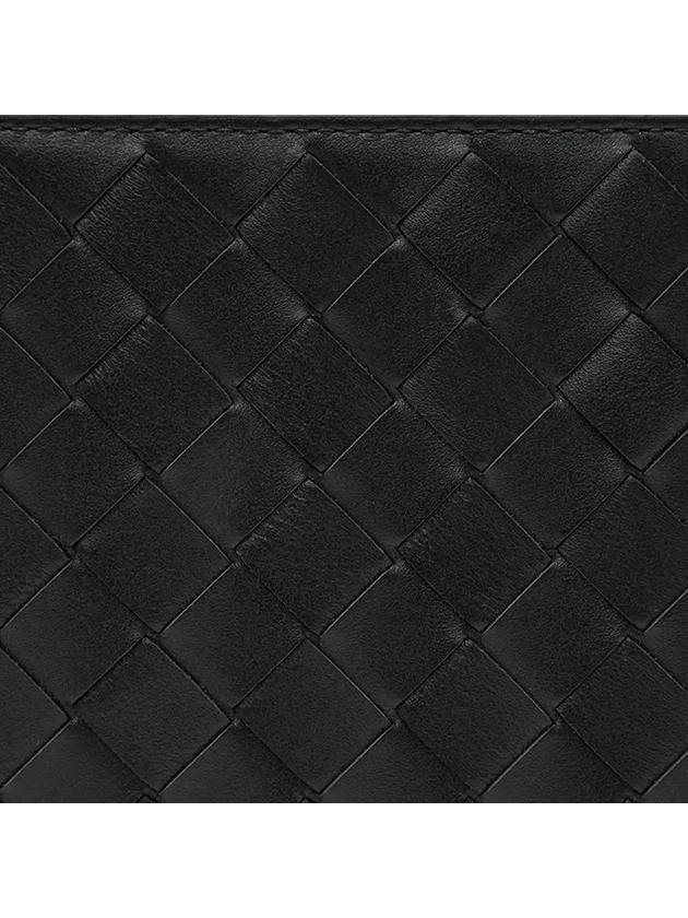 Intrecciato Zipper Small Clutch Bag Black - BOTTEGA VENETA - BALAAN 4