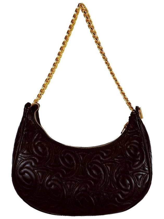 Triomphe Chain Medium Shoulder Bag Black - CELINE - BALAAN 2