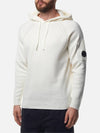 Lambswool GRS Hooded Waffle Knit Top White - CP COMPANY - BALAAN 3