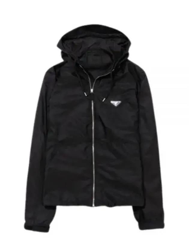 Men's Logo Nylon Hooded Jacket Black - PRADA - BALAAN 2