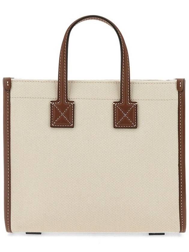 Mini Two-Tone Canvas and Leather Freya Tote Bag Natural Tan - BURBERRY - BALAAN 6