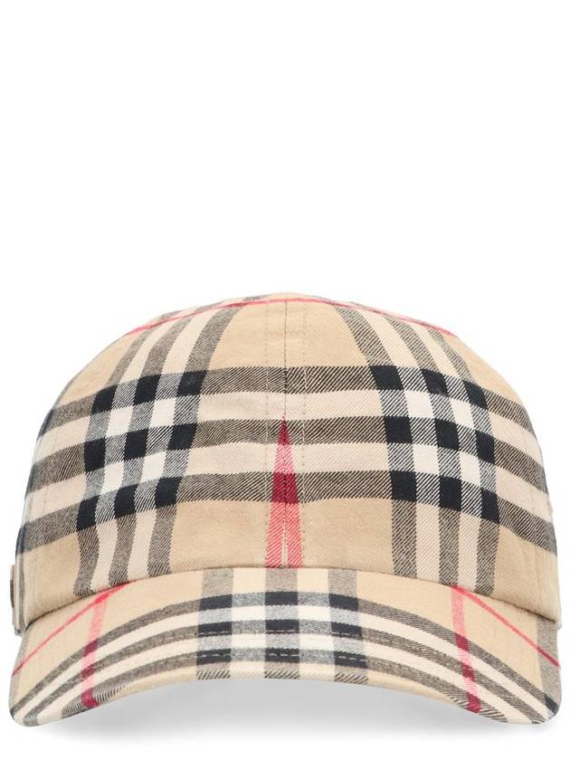 Check Cotton Ball Cap Beige - BURBERRY - BALAAN 2