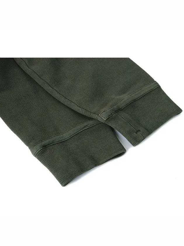 Old Effect Cotton Diagonal Fleece Hoodie Green - STONE ISLAND - BALAAN 6