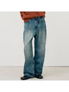 Classic wide denim pants mid blue - NOIRER - BALAAN 1