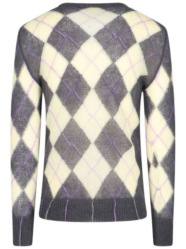 Geometric Pattern V-Neck Knit Top - MARNI - BALAAN 3