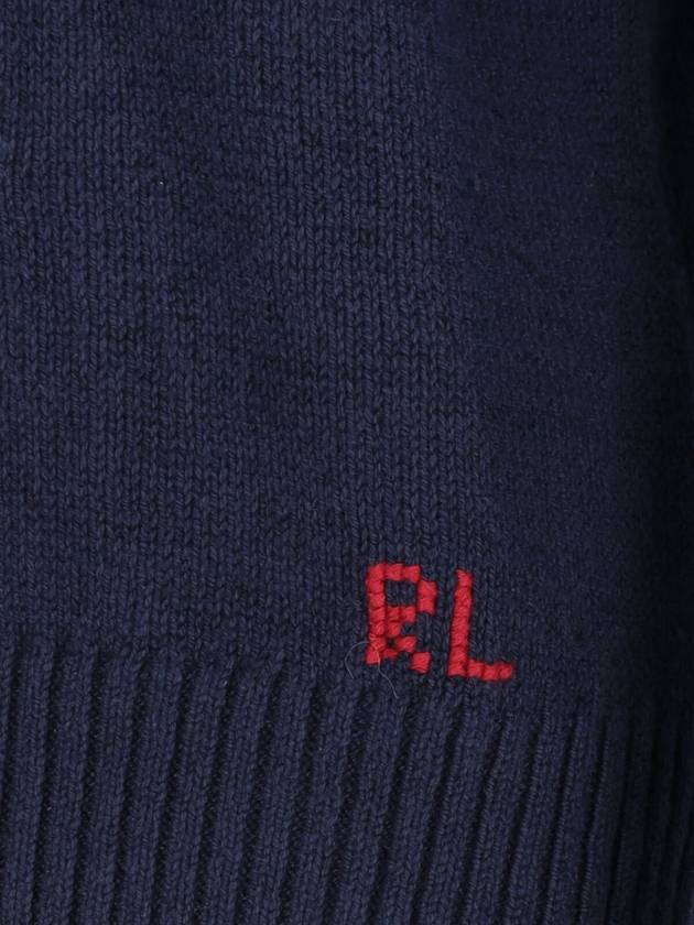 Bear Crew Neck Knit Top Navy - POLO RALPH LAUREN - BALAAN 5