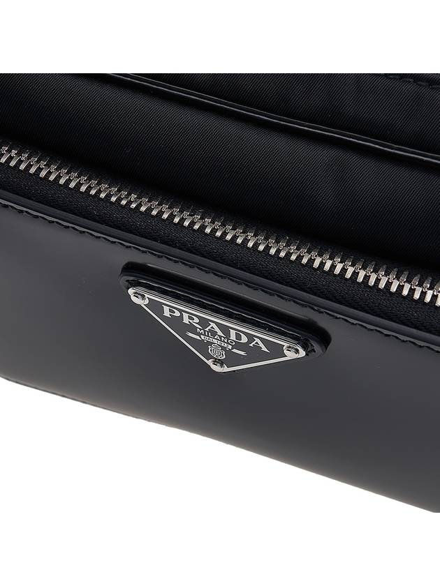 Re-Nylon Brushed Leather Shoulder Bag Black - PRADA - BALAAN 7