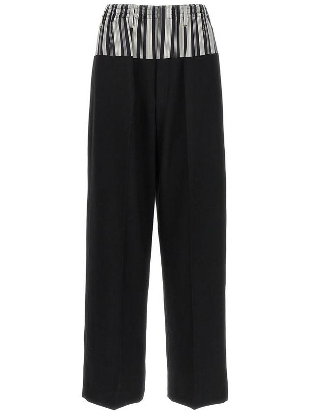 Wool Layered Wide Pants Black - FENDI - BALAAN 4