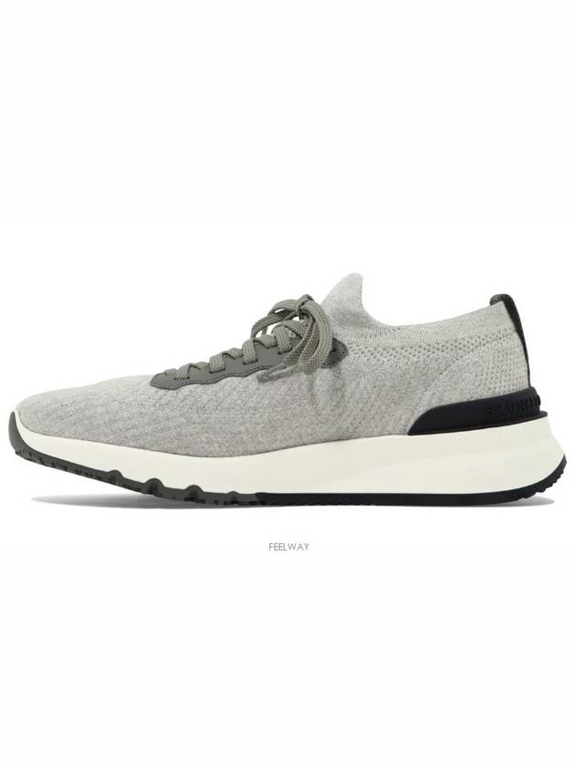 Knit Running Sneakers Grey - BRUNELLO CUCINELLI - BALAAN 4