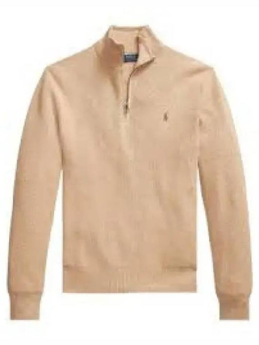 Savings Cotton Quarter Zipper Sweater Brown - POLO RALPH LAUREN - BALAAN 1