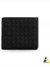 Intrecciato Calf Leather Half Wallet Black - BOTTEGA VENETA - BALAAN 2