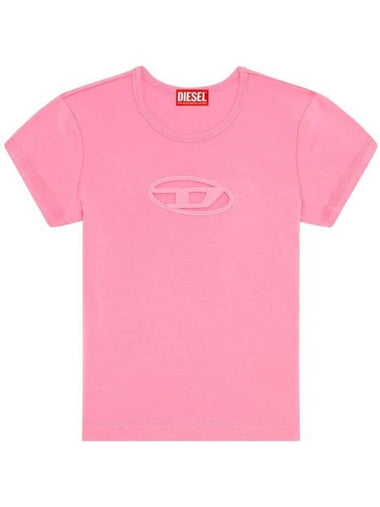 T Angie Peekaboo Logo Short Sleeve T-Shirt Pink - DIESEL - BALAAN 1