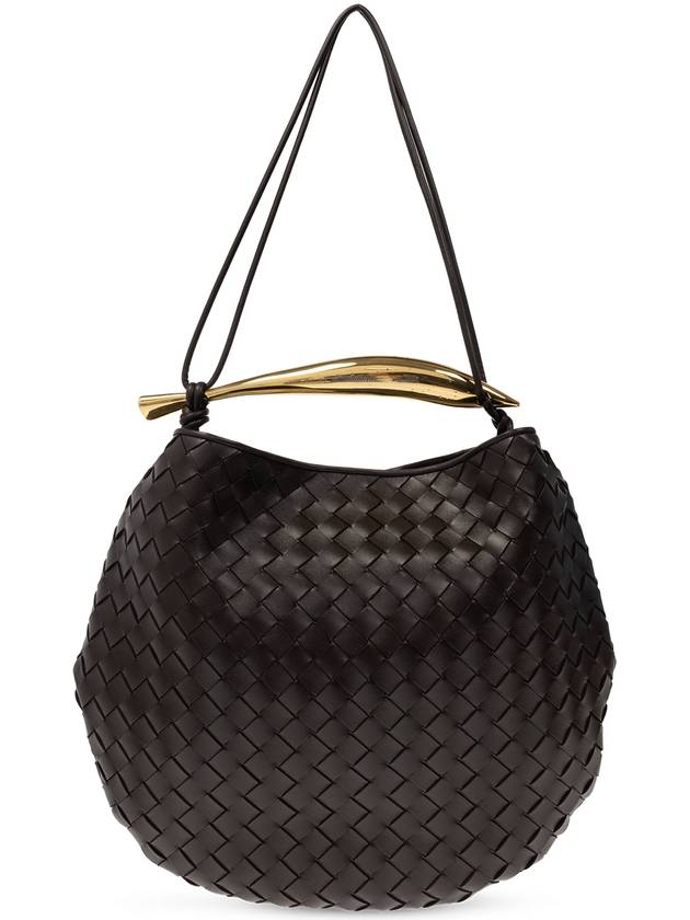 Medium Intrecciato Sardin Top Handle Tote Bag Dark Brown - BOTTEGA VENETA - BALAAN 4