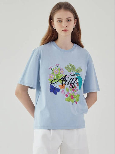 Women's Floral A TShirt_Blue - ARIFF - BALAAN 1