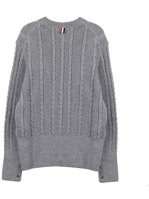 RWB Cable Wool Knit Top Grey - THOM BROWNE - BALAAN 3