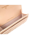 Classic Gold Hardware Logo Grained Shiny Calfskin Card Wallet Light Beige - CHANEL - BALAAN 6