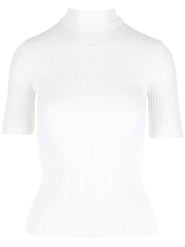 WoMen's Logo Mock Neck Knit Top White - COURREGES - BALAAN 1