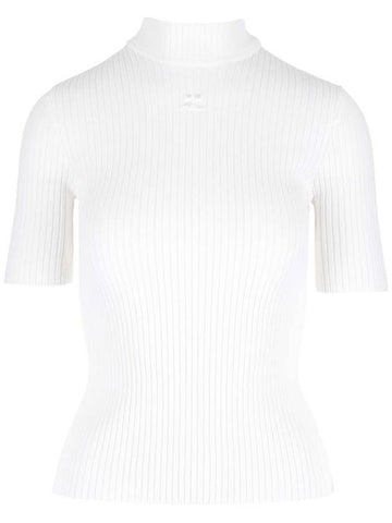 WoMen's Logo Mock Neck Knit Top White - COURREGES - BALAAN 1