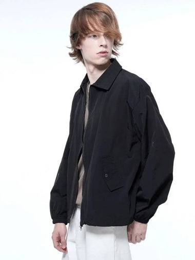 Men s SCWJ BK Seersucker Collar Windbreaker Jumper Black - CHANCE'S NOI - BALAAN 1