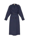 Double Breasted Wool Trench Coat Blue - GUCCI - BALAAN 2