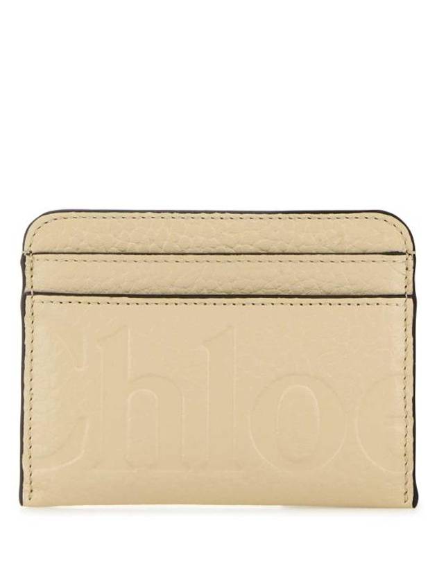 Logo Debossed Leather Card Wallet Yellow - CHLOE - BALAAN 1