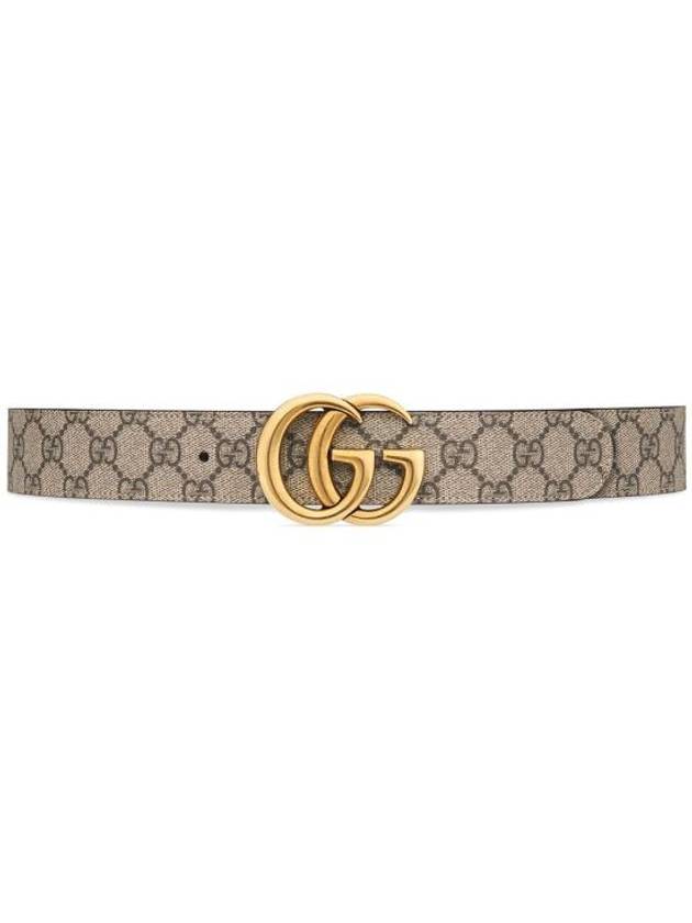 GG Marmont Reversible Leather Belt Beige Brown - GUCCI - BALAAN 2