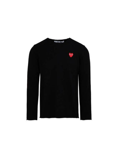 Red Heart Crew Neck Knit Top P1 N068 1 Black - COMME DES GARCONS - BALAAN 1