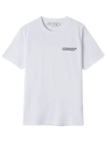 Logo Print Short Sleeve T Shirt White Tee - OFF WHITE - BALAAN 1