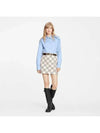 Damier Azur Denim A-Line Mini Skirt 1A9LDB - LOUIS VUITTON - BALAAN 1