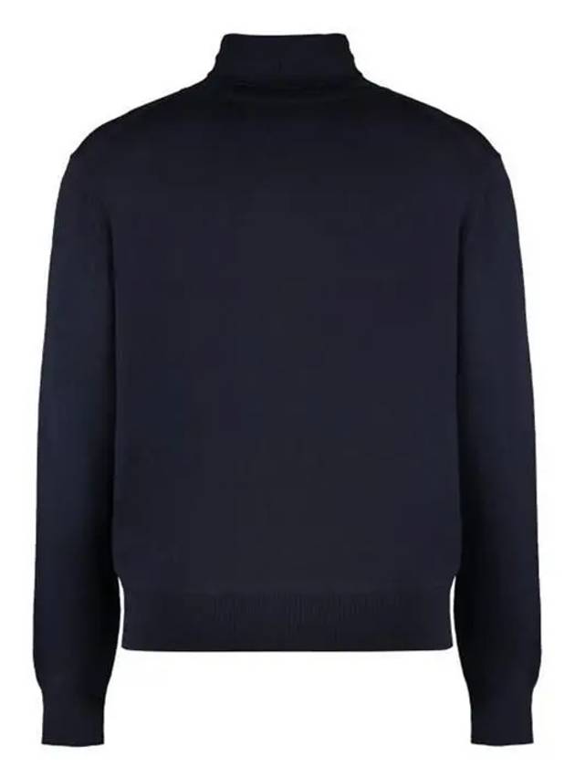 Heart Logo Wool Turtleneck Navy - AMI - BALAAN 10