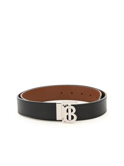 Reversible Monogram Leather Belt Black - BURBERRY - BALAAN 2