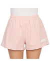 Women's Logo Print Cotton Shorts Baby Pink - SPORTY & RICH - BALAAN 7