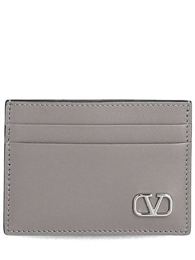 V Logo Card Wallet Grey - VALENTINO - BALAAN 1