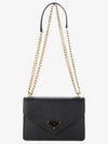 Saffiano Leather Envelope Chain Shoulder Bag Black - PRADA - BALAAN 5