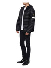 Room Woven Chamber Recycled Nylon Down Padding Hooded Jacket Black - STONE ISLAND - BALAAN 5