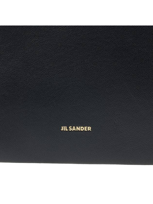 Leather Logo Clutch Bag Black - JIL SANDER - BALAAN.