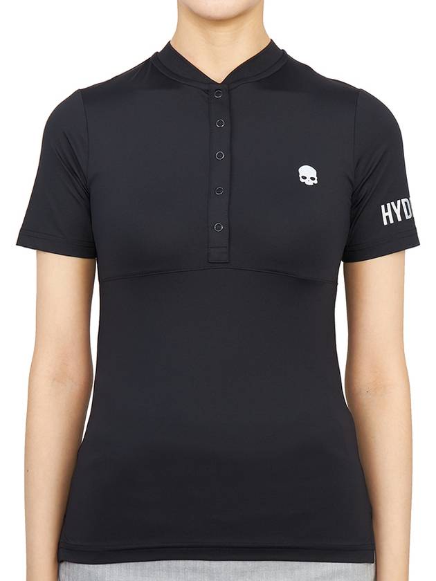 Women's Golf Serafino Classic Short Sleeve PK Shirt Black - HYDROGEN - BALAAN 2
